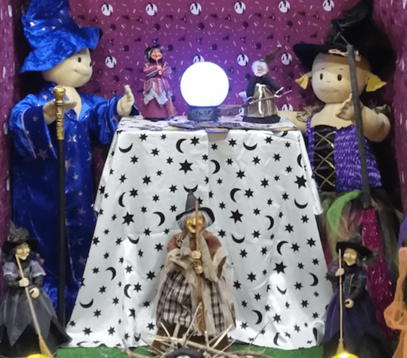 Imagen del montaje que Celina Mendoza ha preparado en la Churrería Melián (Foto TA)